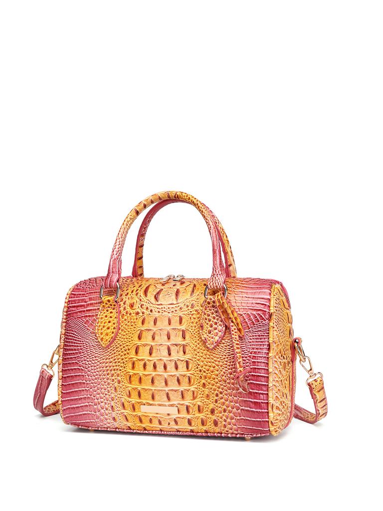 New European and American Handheld Underarm Crossbody Travel Retro Women's Bag Brahmin Crocodile Pattern