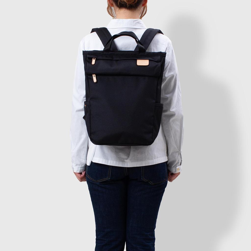 Heart Made Factory FY-0950 Tote Backpack, Unisex, A4 Size, Cordura Poly, Lisse Style Series (Black)