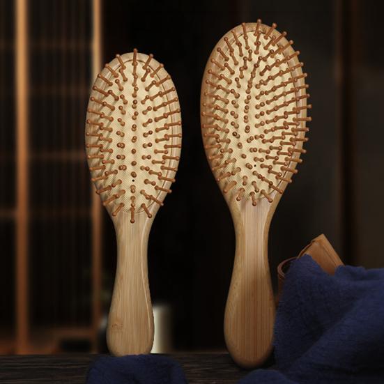 Bamboo Air Cushion Brush Men Women Scalp Massage Hair Comb Anti-static Portable Fluffy Hair Styling Detangling Paddle