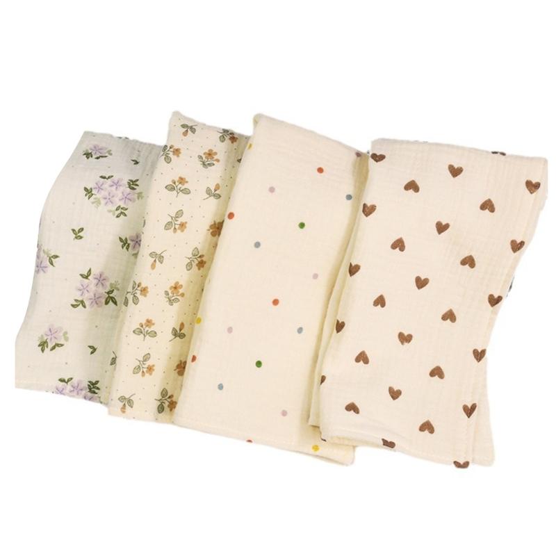 Cotton Face Towel Small Towels Soft & Absorbent Washcloth Multi-pattern Designs Face Towels for Washing & Drying Durable