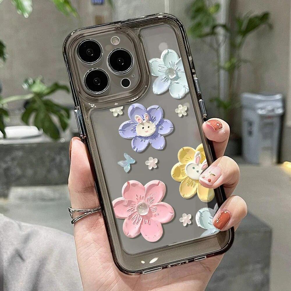 Retro Olejomalba Květiny Nárazuvzdorný Kryt pro iPhone 11 14 13 12 Pro Max Kryt iPhone XS Max XR X 7 8 14 15 Plus SE 2020