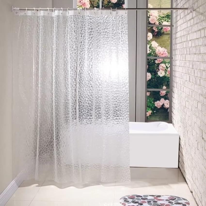 1 Pcs 180x180cm 3D Bathroom Bath Shower Curtain Transparent Thicker Waterproof Curtain Bathroom Accessories