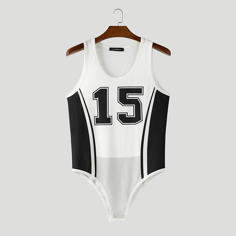 

INCERUN Мужские боди с принтом, без рукавов, на бретелях, облегающие, цельные, трусы, боди, комбинезоны, ромперы S чёрный