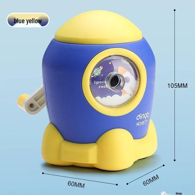 Creative Adjustable Thickness Cartoon Hand-Crank Lead Pencil Sharpener, Bite-Proof for Children.