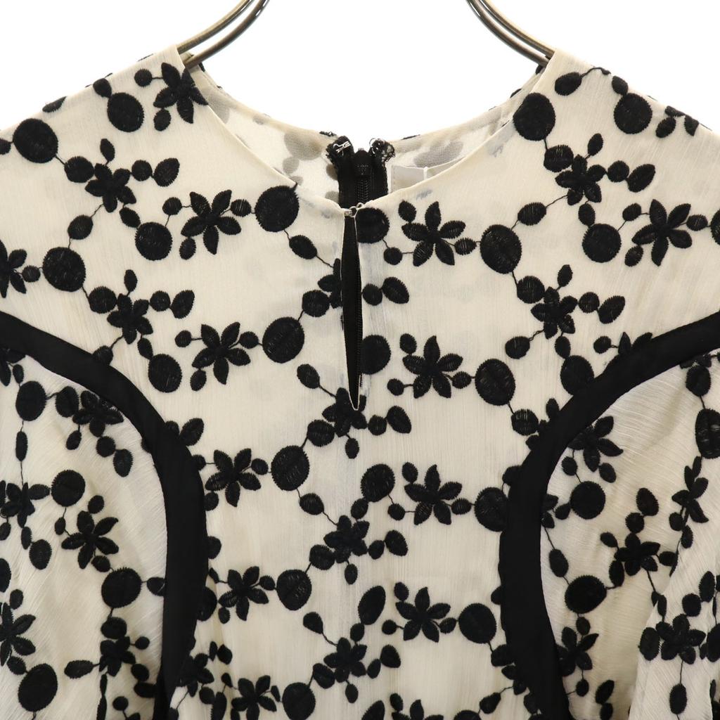 Unused CLANE Flower Pattern Five-quarter Sleeve Embroidery One Piece 1 Women Used