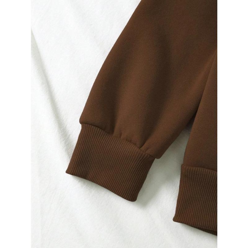 Women's Print Thermal Lined Crew Neck Loose Pullover Long Sleeve Plus Velvet Sweatshirt Pullovers & Long Sleeves Women’s
