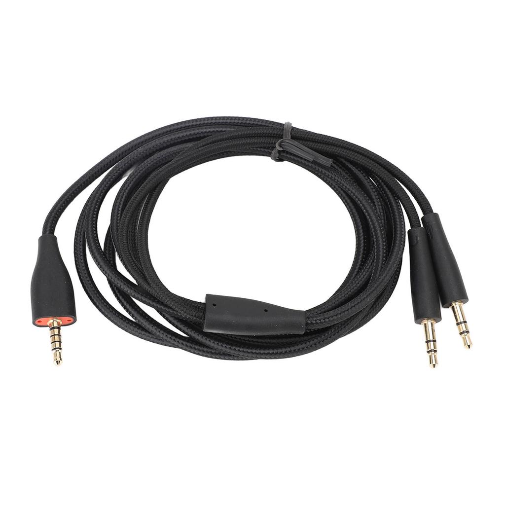 Headset Cable for MMX100 2m Length 3.5mm To Dual 3.5mm Plug PC Headset Replacement Cable Black