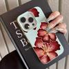 Lichee Pattern Elegant Red Hibiscus Flower Phone Case For IPhone 17 15 14 13 12 11 16 Pro Max  Air 15 Plus 16E Cover Soft Fundas