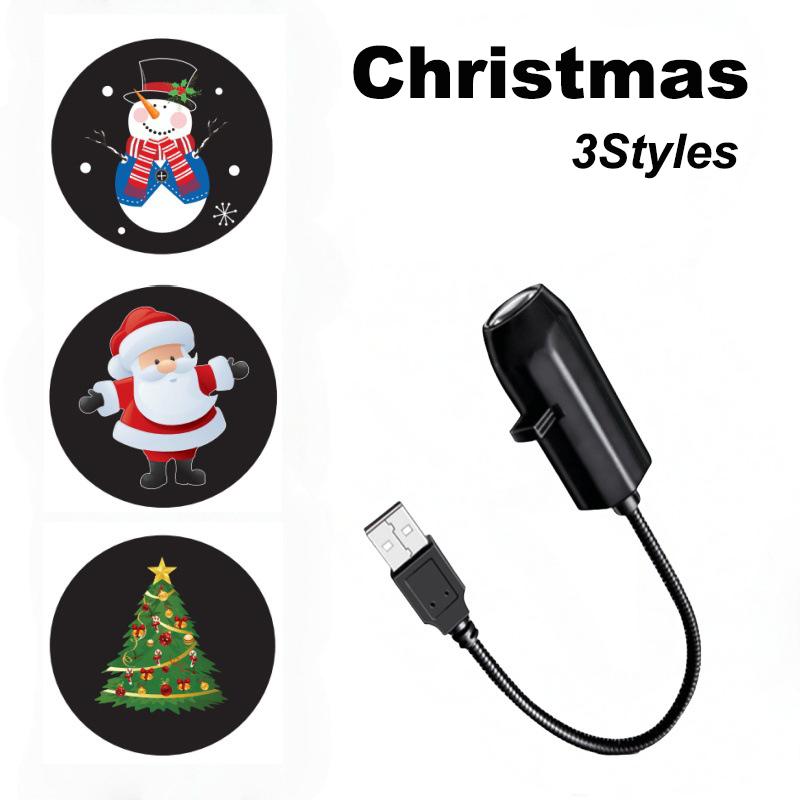 

Christmas 360° Degree Rotating LED Projection Night Light Creative Holiday Lamp for Bedroom Wedding Camping Party Decoration