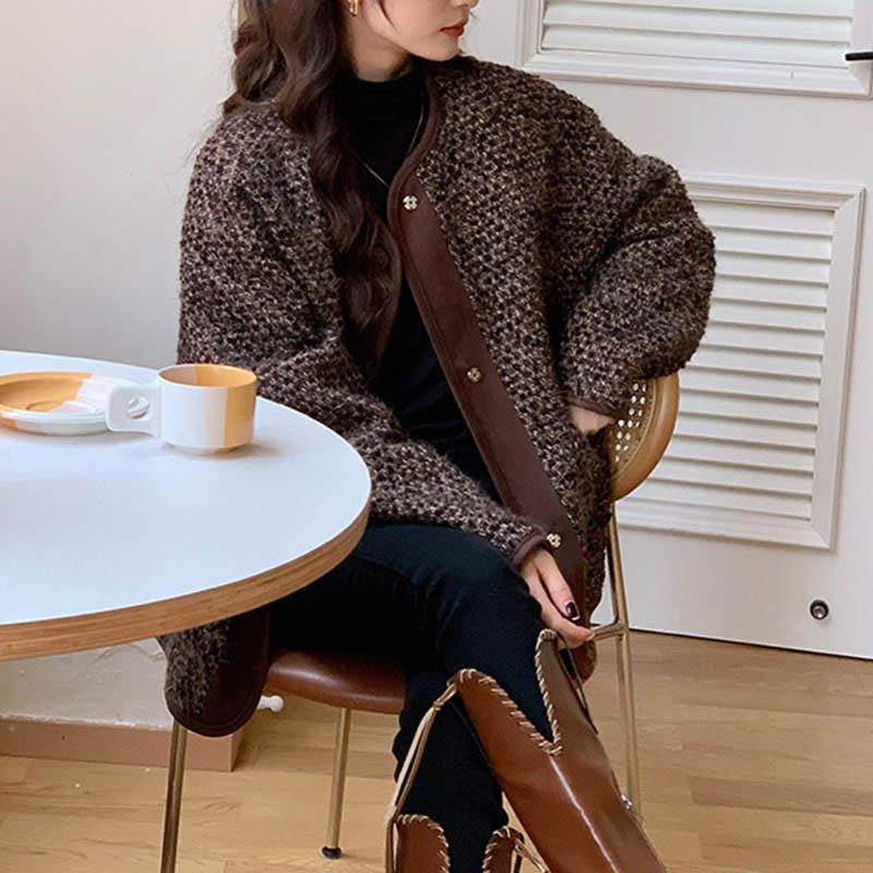 Coat for Women Cotton Autumn Winter Thickened Casual Windbreaker Jacket