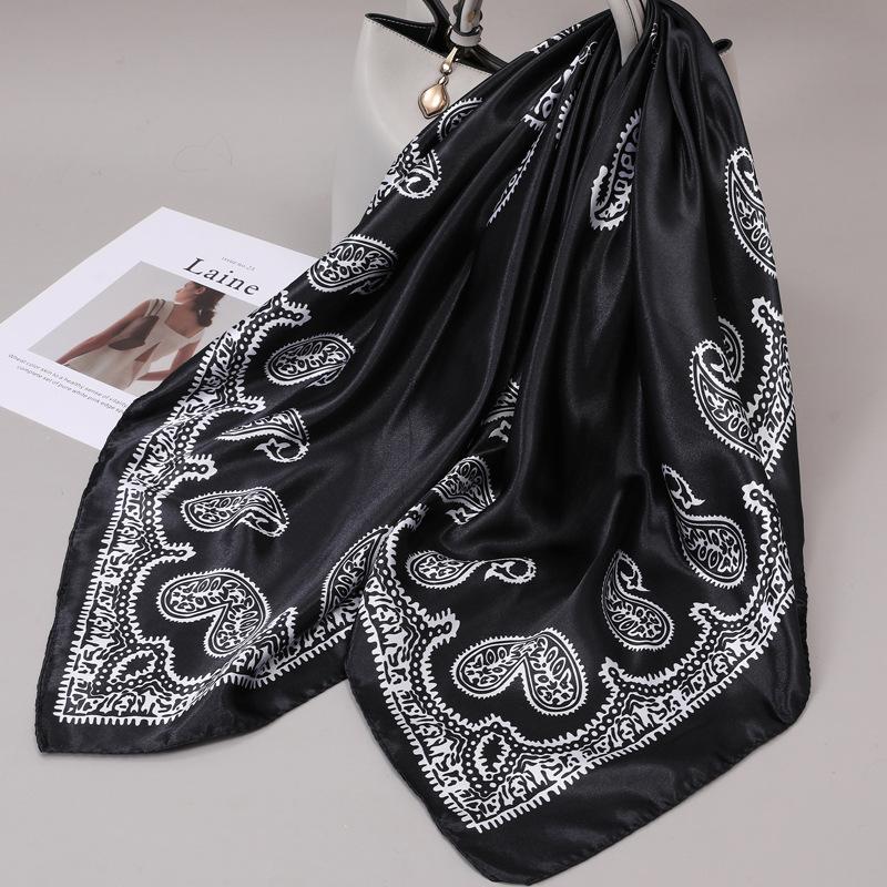 90 Square Scarves, Silk Scarves, Women's New Spring and Summer High-end Sense Versatile, Thin Scarves, Shawls Outside