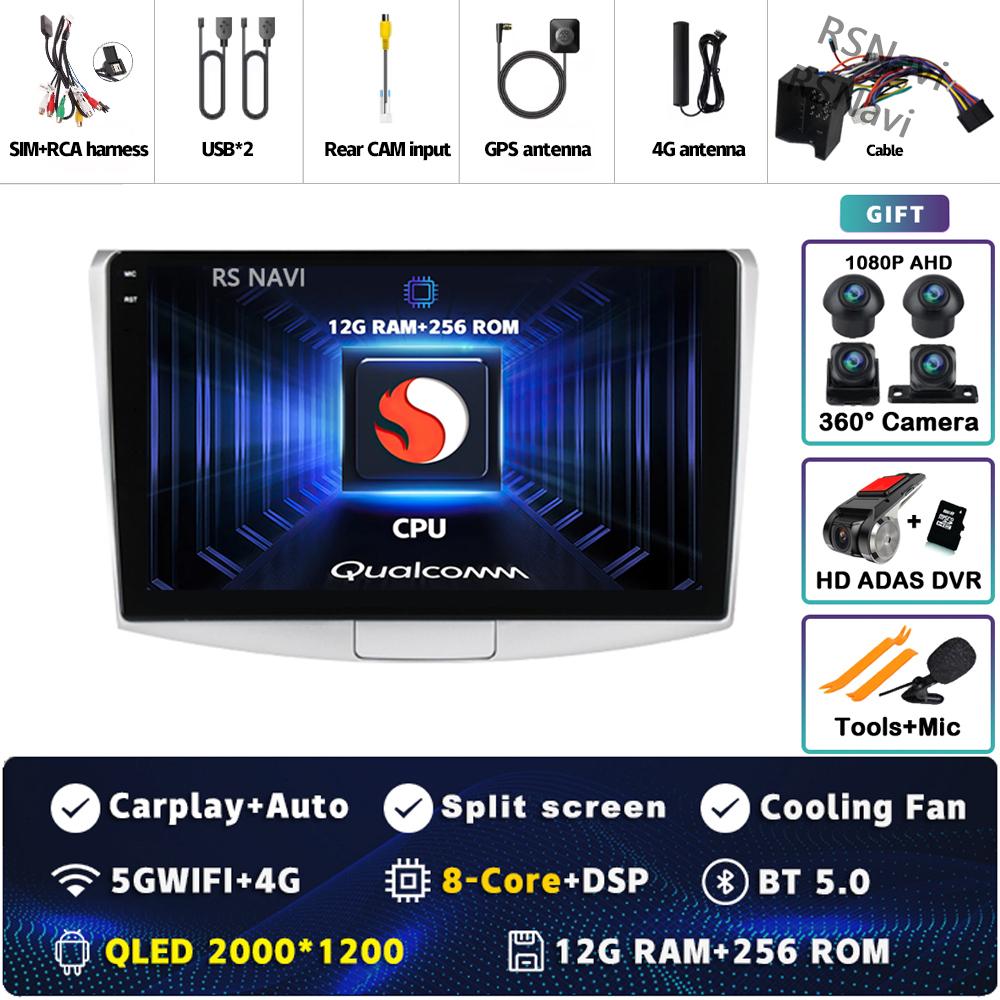 Android 14 Carplay Car Radio For Volkswagen VW Passat B6 B7 B8 CC 2007 - 2021 Multimedia Video Player Navigation GPS Stereo 2Din