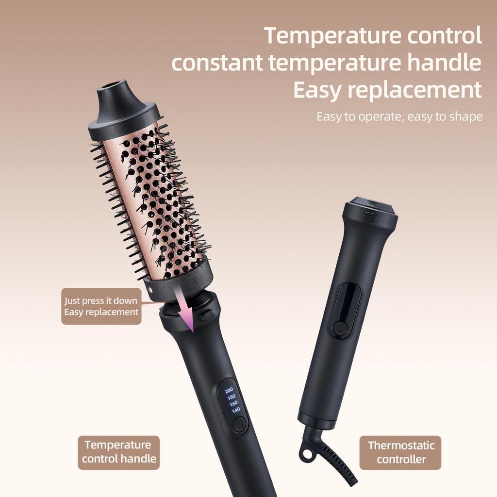 Five-in-One Interchangeable Barrel Curling Iron and Straightener with Replaceable Heads and Fluffy Comb