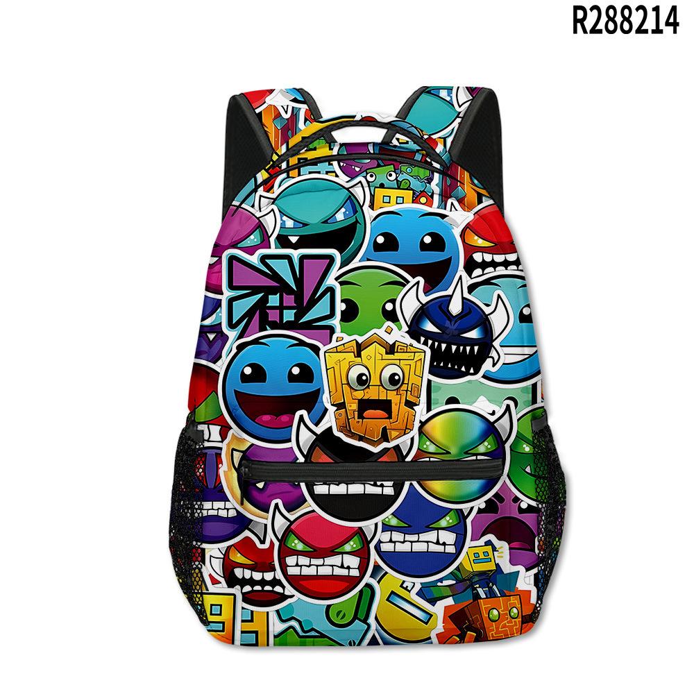 Klassieke Populaire Nieuwigheid Geometry Dash student Schooltas Notitieboek Rugzakken 3D Print Oxford Waterdicht Jongens/Meisjes Reisrugzakken