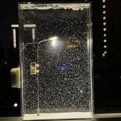 Flowing Small Night Light Snow Scene Street Light Snowy Night Snow Simulation Handmade Diy Material Package Desktop Decor
