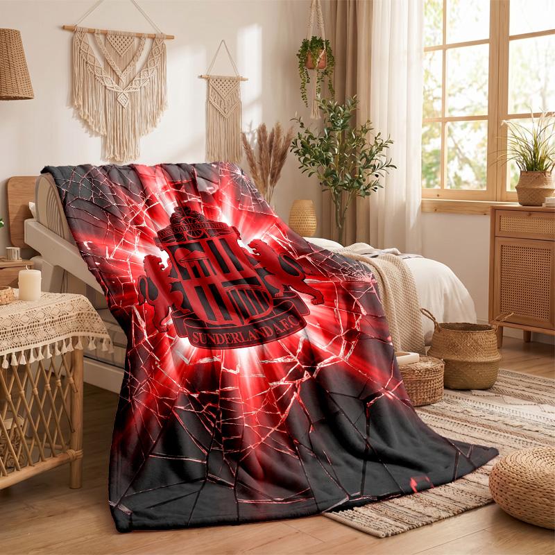Sunderland Fußball Druck Flanell Decke Weich Warm Sofa Bett Überwurf für Zuhause Büro Schlafzimmer