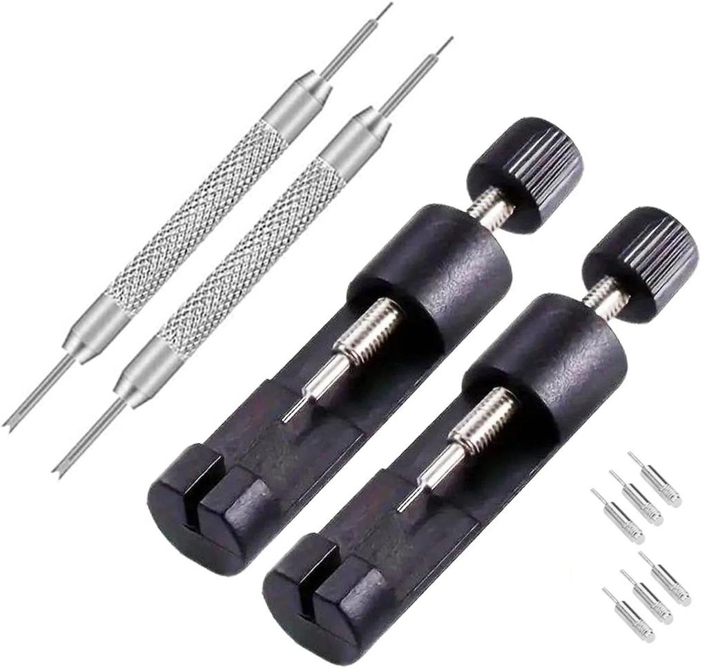 Kit de Ferramentas para Remover Pinos de Elo de Pulseira de Relógio de Metal para Relojoeiros com Pacote de 3 Pinos Extras Miniferramentas de Pulseira