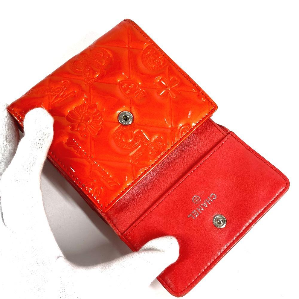 CHANEL NO5 logo ribbon icon Wallet Compact Wallet Trifold wallet Patent Leather