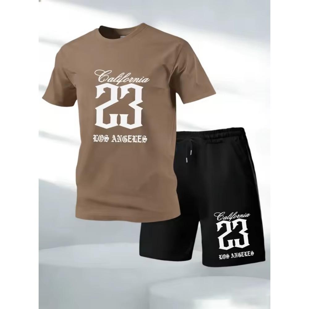 

2026 New Men s Summer Solid-Color Button-Down Short-Sleeve Shirt and Shorts Set Minimalist Printed Polo Casual Set S