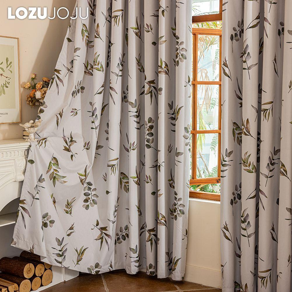 1pz LOZUJOJU Tende Oscuranti 100% Stile Campagna Americana Tende Stampate con Piante per Camera da Letto Soggiorno Finestra Balcone per Decorazione Casa