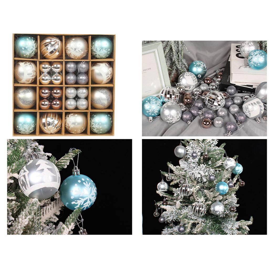 Christmas Ball Ornaments 44 Pcs Christmas Tree Decorations Set 2.4" 1.2" Shatterproof Colorful Plastic Balls for Holiday