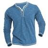 Men's Solid Color V-Neck Button Casual Sweatshirt Men's Long Sleeve Sweatshirt