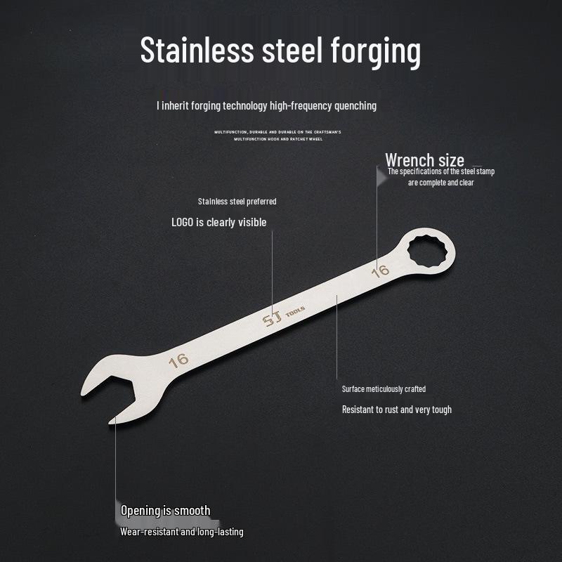 Shangjiang Reversible Ultra-Thin Stainless Steel Open-End Wrench for Auto Repair
