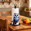 Desktop Decoration Kitchen Towel Rack Wooden Base Roll Paper Standing Rack  For Kitchen