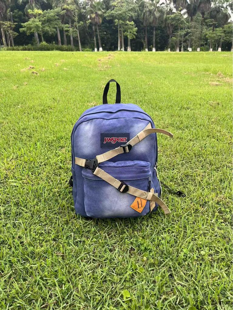 JanSport Unisex Denim Rucksack: Große Kapazität Laptop- und Schultasche für Reisen