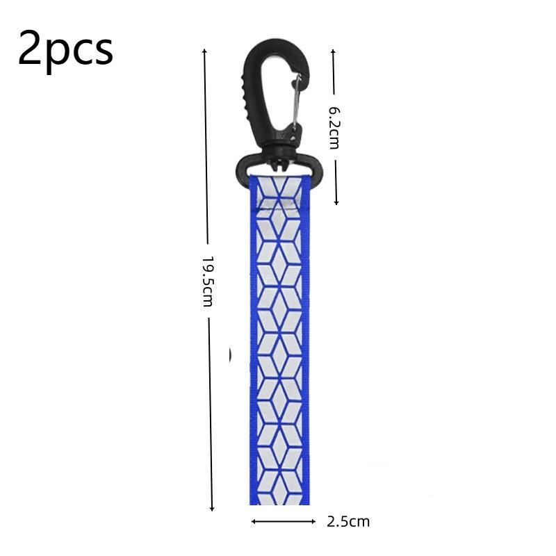 Reflective Safety Straps 2Pcs High Visibility Heavy Duty Carabiner Clips for Night Jogging Biking Camping Accessories