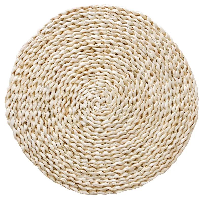 Creative Corn Fur Woven Table Mat Insulation Pot  Round Coaster Coffee Drink Tea Cup