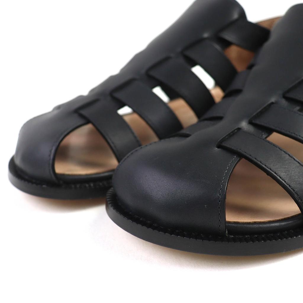 Pristine LOEWE Sandals CAMPO Logo Buckle Gurkha Sandals Black 39 L814465X77 Used