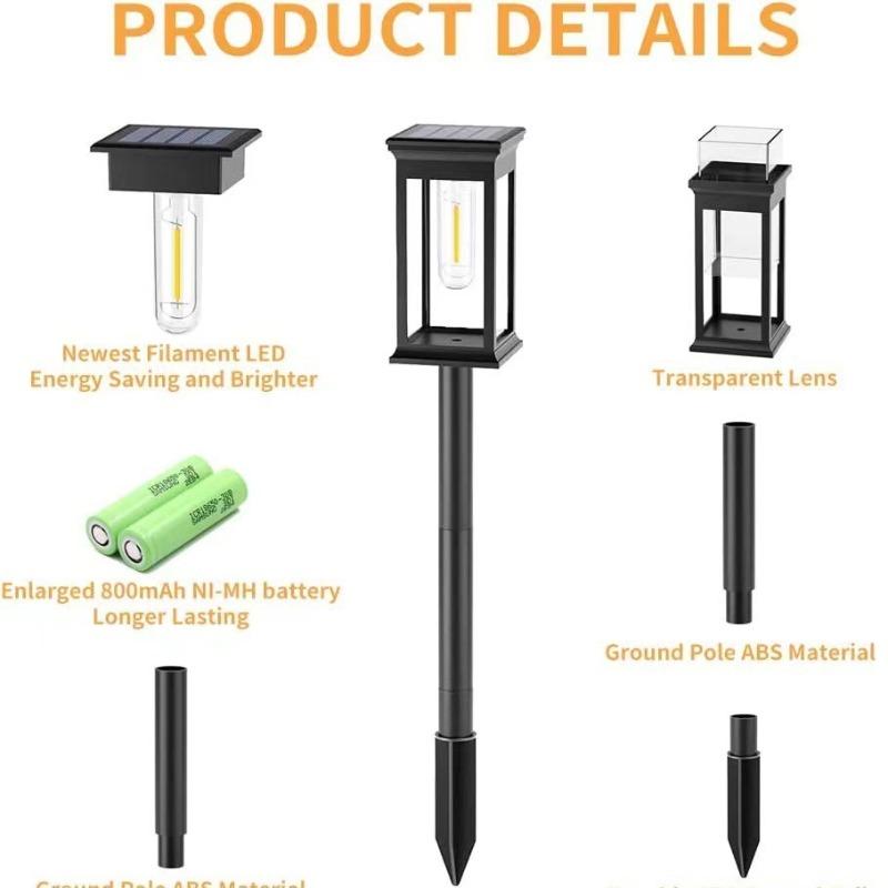 1/2PCS Solar Garden Light Waterproof Outdoor Tungsten Lawn Stake Lamp for Yard Pathway Patio Home Landscape Decoration Lighting
