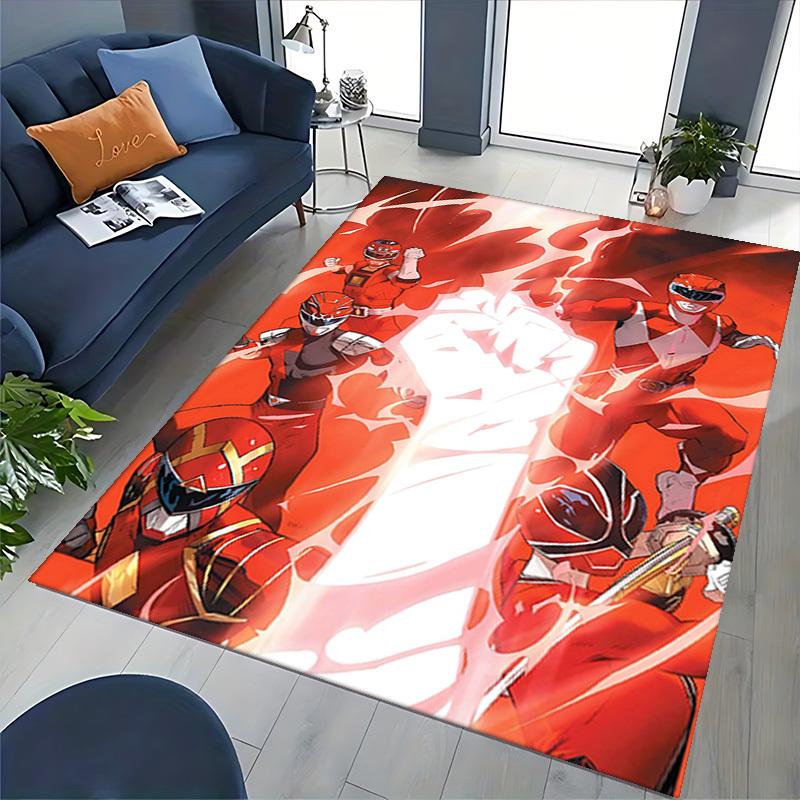 1pc Power Rangers Red Ranger Anime Cartoon Design Office Chair Mat Non-Slip Carpet for Home Decor, Suitable for All Seasons, Ideal as a Gift.Y035
