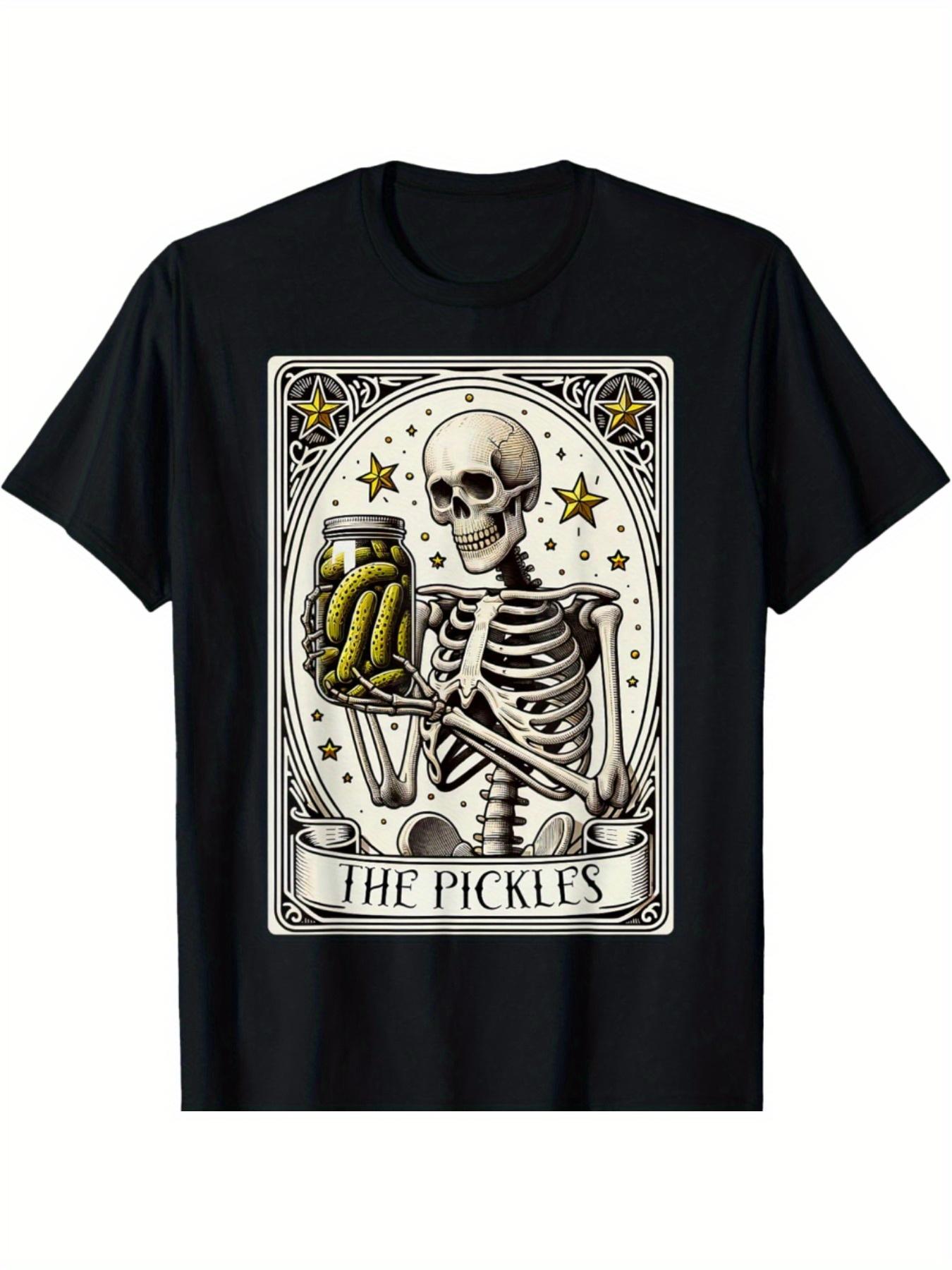 Skeleton Holding Pickles Tarot Card The Pickles T-shirt S