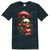 Skull Mushroom Art Graphic Halloween T Shirt Creepy Horror Tee