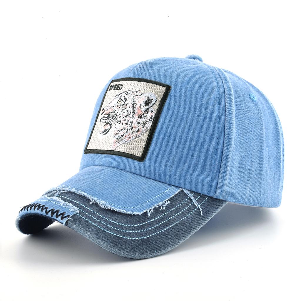 Vintage Denim Baseballkappe mit Stickerei Tiere Patch Herren Snapback Hip Hop Dad Hats Damen Vier Jahreszeiten Verstellbare Schirmmütze