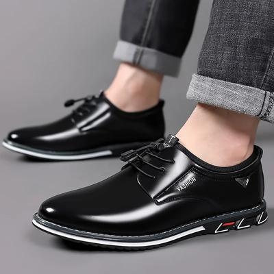 Fashion Men Sneakers Shoes Fashion Brand Classic Lace-Up Casual Loafers Pu Leather Shoes Black Breathable Business Men Shoes Big Size 50