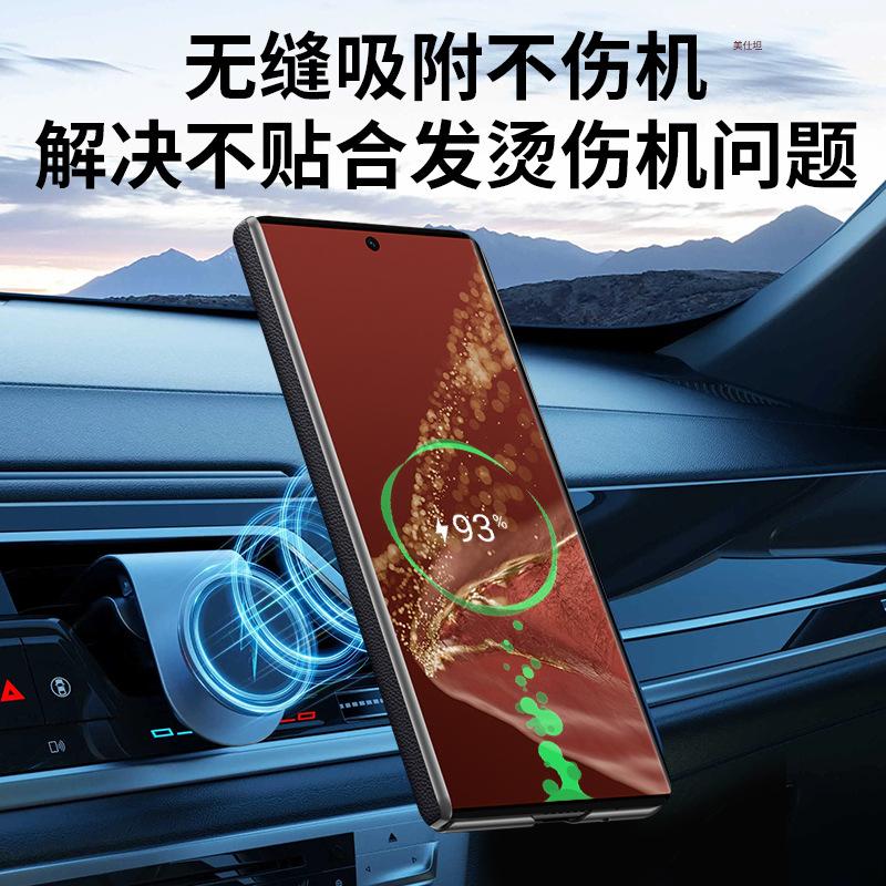Applicable to Huawei matex6 mobile phone case magnetic lens all-inclusive x5 anti-drop center axis hinge folding x3 business leather case