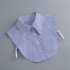 Blue Striped Shirt Fake Collar for Womens Fake Sleeved Cuff Half Shirt Detachable Collar Formal Suits Fake Cuff False Collar