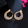Trendy Retro Brass Electroplated 18K Gold Micro-Inlaid Zircon Earrings, Earrings, Ear Buckles.