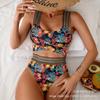 2026 Bikini Swimsuit Sexy Halter Split High Waist European and American Printed Bikini Swimsuit