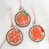 Festival Wooden Cookie Ornament Multiple Designs Hanging Ready For Christmas Tree Wall Decoration 55KF
