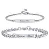 Vnox Free Engraving Namepate Bracelets For Women Men Stainless Steel Silver Color Adjustable Chain Bracelet Fashion Jewelry