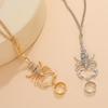 Vintage Skorpion Quaste Kette Ring Armband Sets Für Frauen Männer Strass Ring Verbunden Finger Armbänder Schmuck