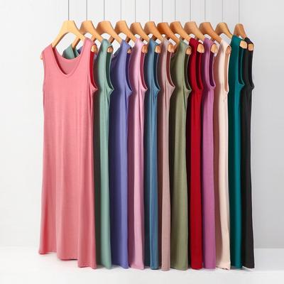 8XL Summer Nightgowns Women Sleeveless Nightshirt Plus Size Loose Ladies Nightdress Casual Homewear Dress