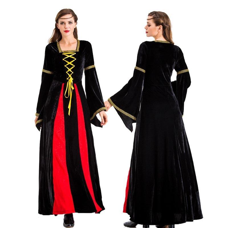 Halloween Vintage Court Dress Ball Queen Costume Gorgeous Queen Stage Drama Costume