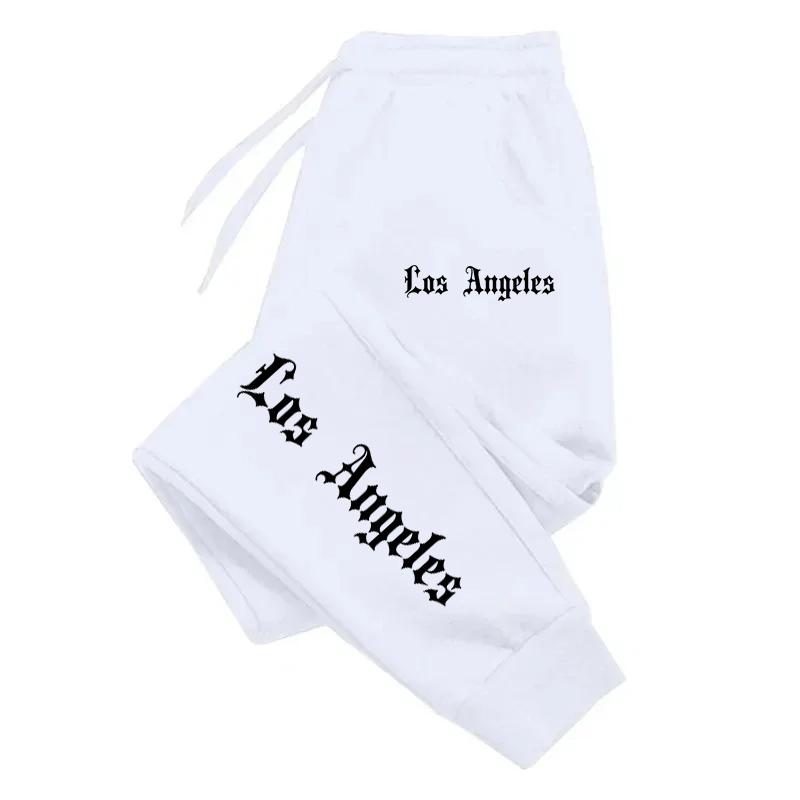 Los Angeles City Prints Sweatpants Womens Fitting Running Wear Trouser Warm Jogger Couple Pants Pocket Sweat Casual Sportswear