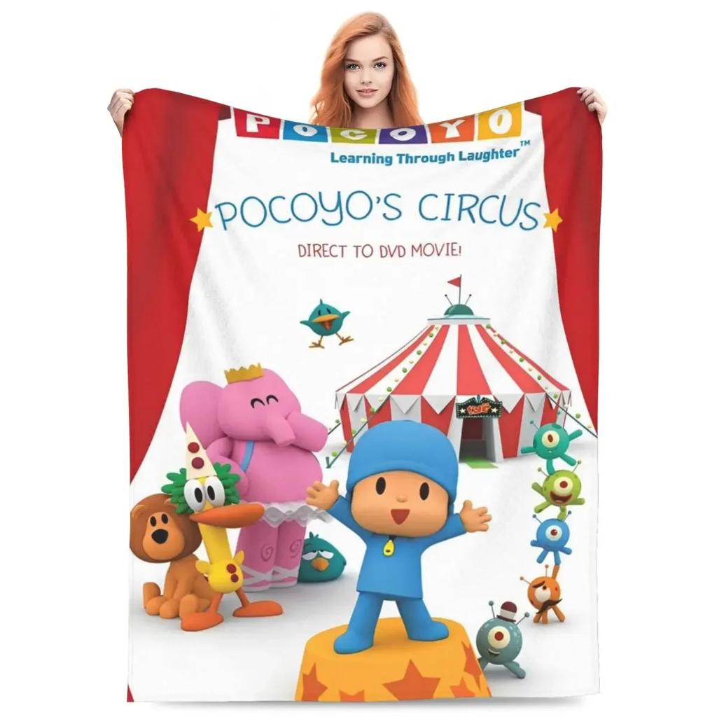 Cute Cartoon PPOCOYO Anime Printed Blanket Picnic Flannel Throw Blanket For Bedroom Warm Soft Custom DIY Quality Bedspread Gift