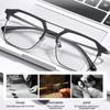 Large Frame Double Beam Reading Glasses Ultra Light Square Men's Glasses High Definition Anti Blue Light Presbyopia Glasses